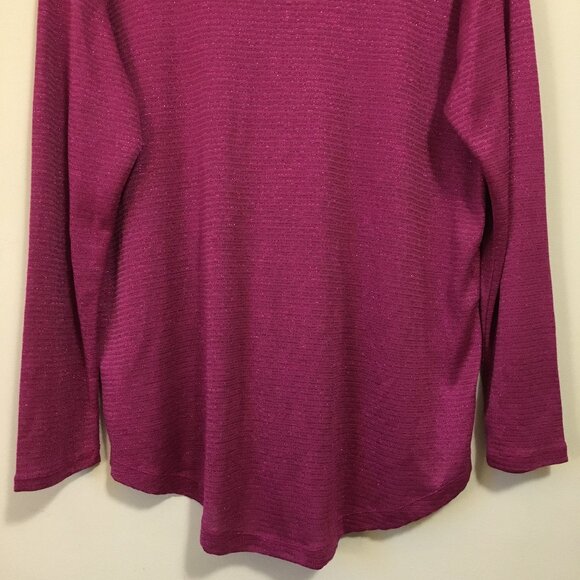 NWT Love & Legend Sparkly Cross Collar Dark Pink Fashion Top - Picture 7 of 15